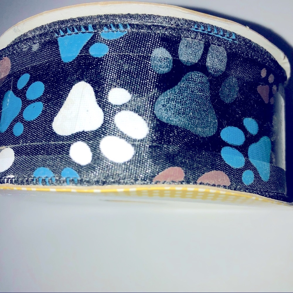 Paw Print 1.5” Wide Grosgrain Ribbon, NEW, 3 Yds